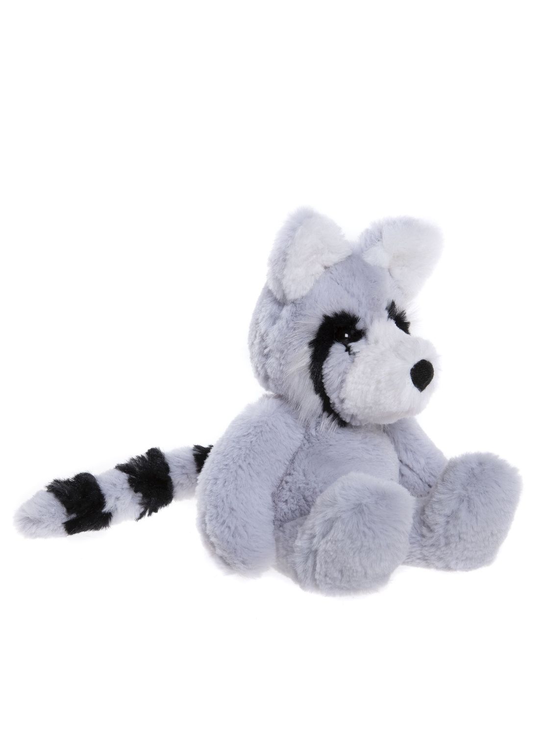 Charlie Bears knuffel Riley Raccoon – grijs (24 cm)
