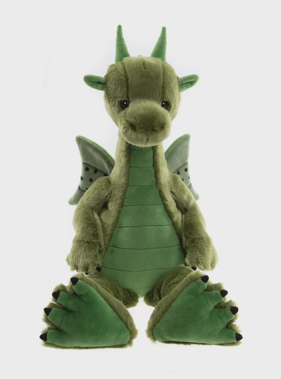 Charlie Bears knuffel Deck Dragon – groen (37 cm)