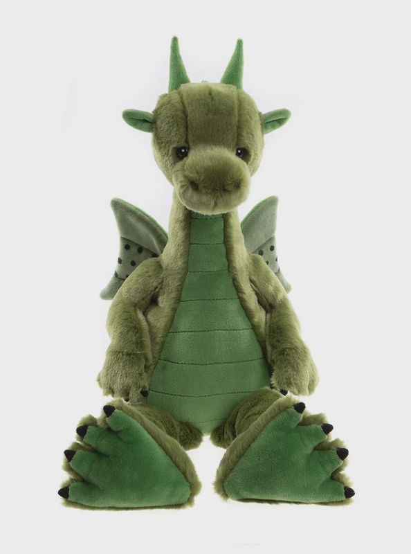 Charlie Bears knuffel Deck Dragon – groen (37 cm)