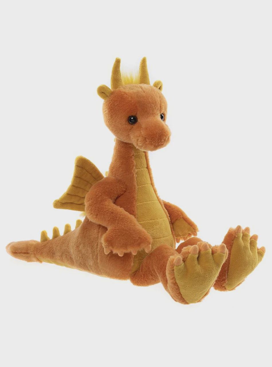 Charlie Bears knuffel Diamonds Dragon – oranje/geel (25 cm)