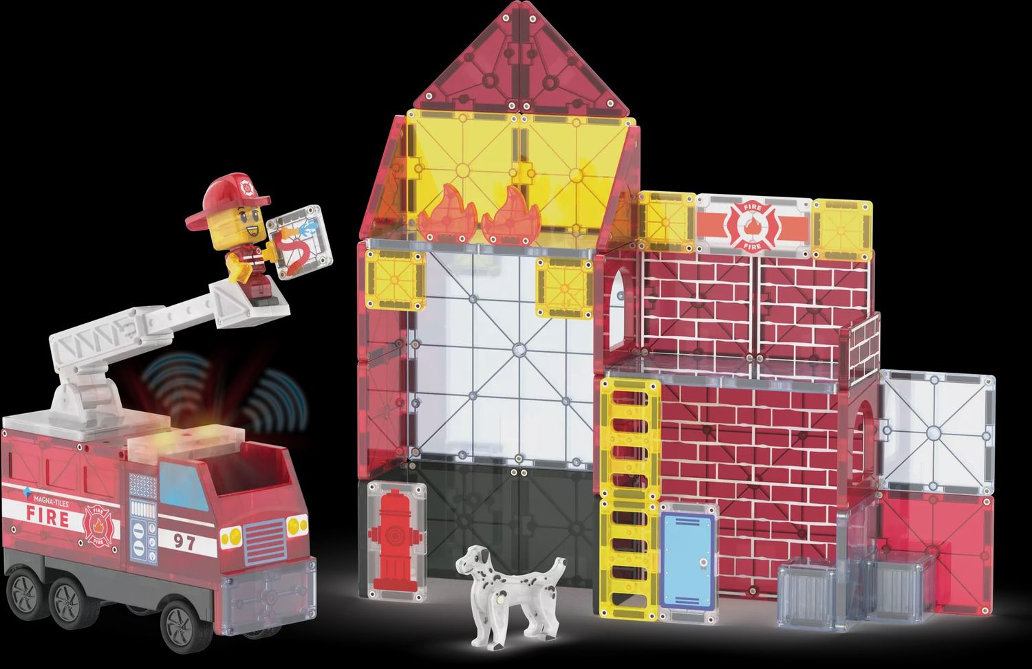 Magna-Tiles brandweerstation – 50 stuks