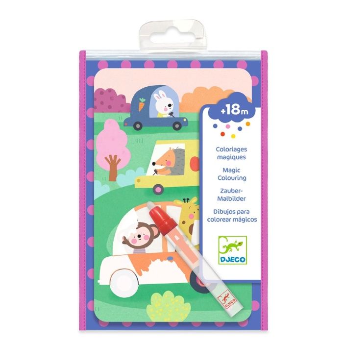 Djeco magisch kleurboekje Onderweg – waterpen | Sazo Kids &amp; Co