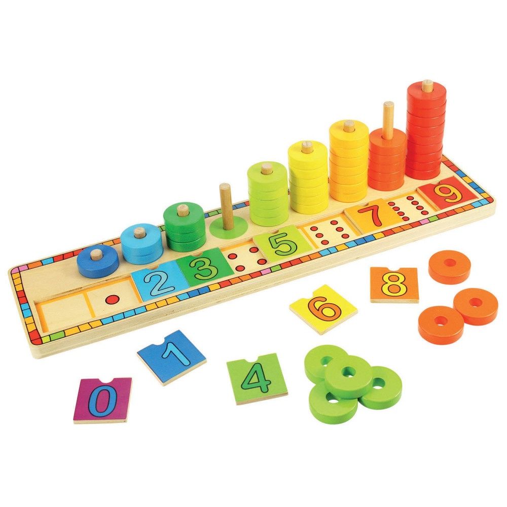Bigjigs Toys houten leerspel Tellen – 55-delig