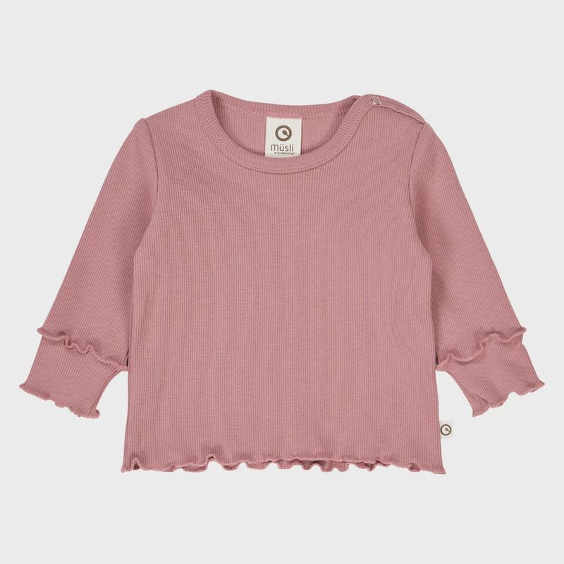Cozy me rib deco l/s T baby- nostalgia rose
