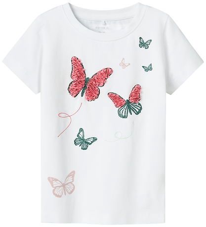 Name it mini - t-shirt Bright White vlinder