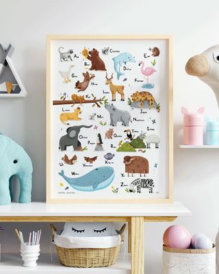 Holliday Illustrates Dieren Alfabet Poster A3 