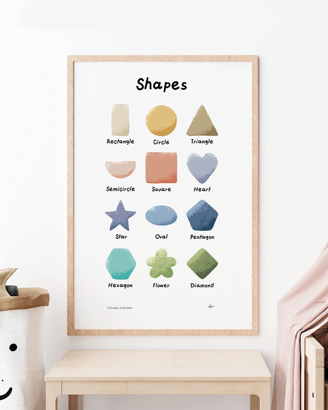 Holliday Illustrates shapes poster A3 (Engels)