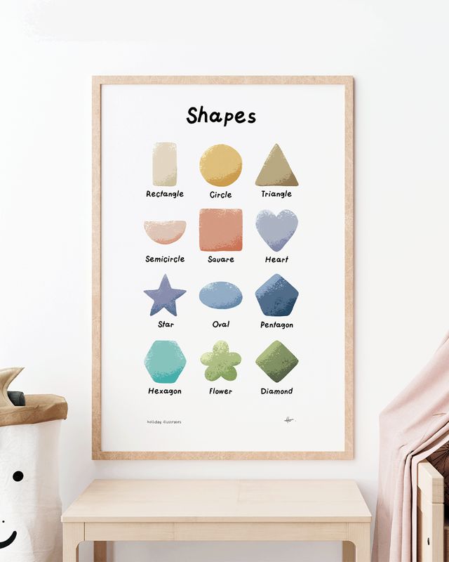 Holliday Illustrates shapes poster A3 (Engels)