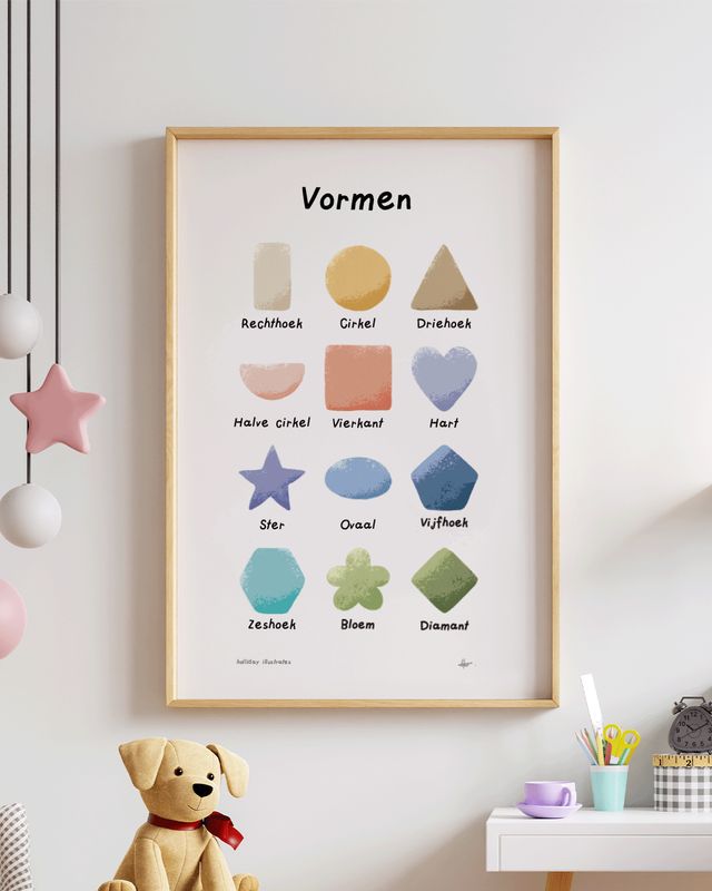 Holliday Illustrates vormen poster A3