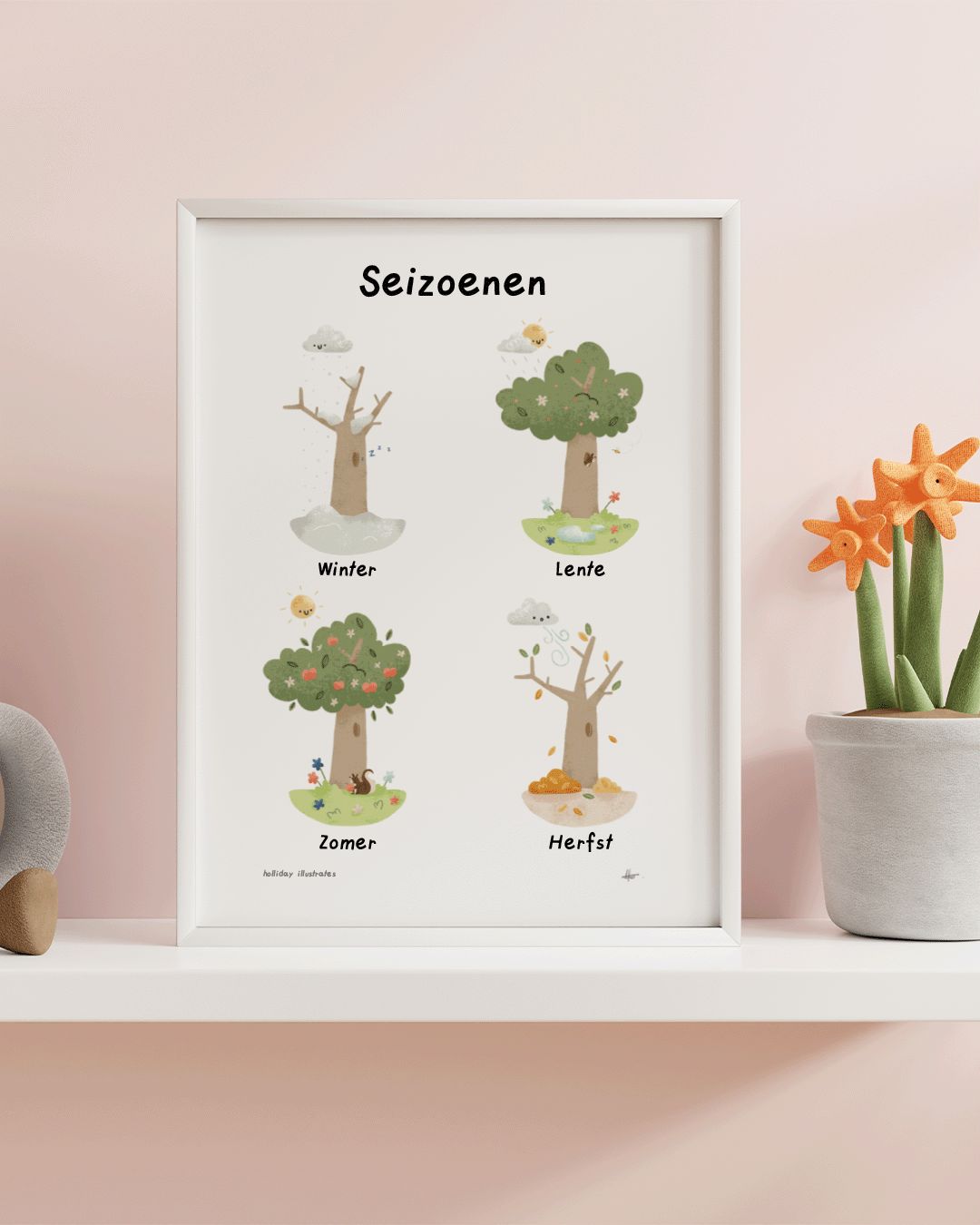 Holliday Illustrates vier seizoenen poster A3