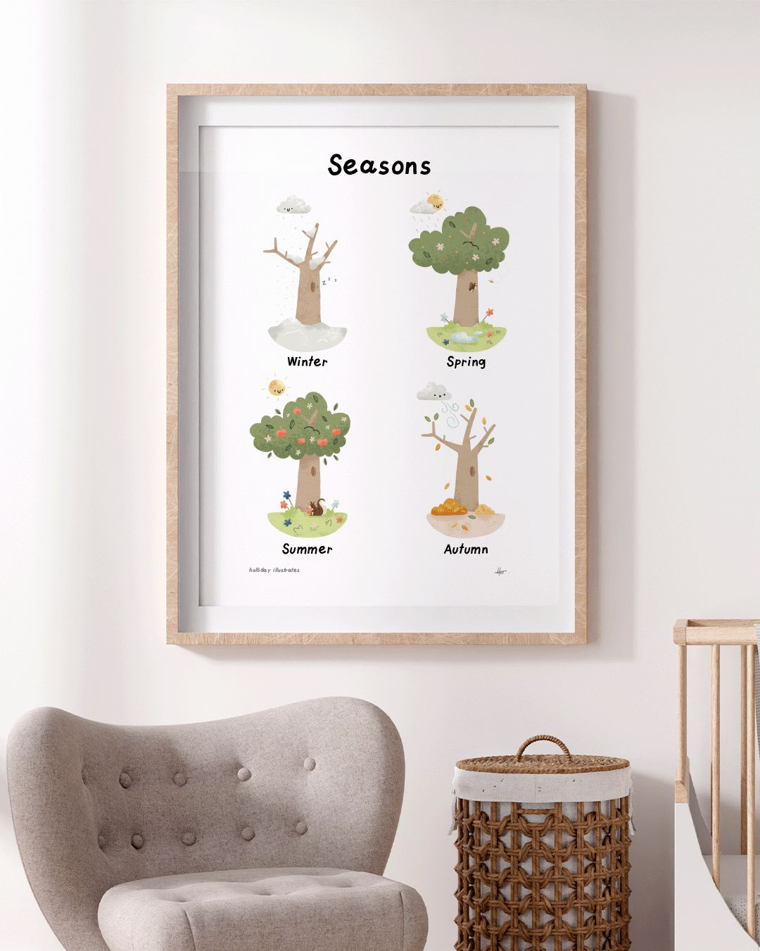 Holliday Illustrates four seasons poster A3 (Engels)