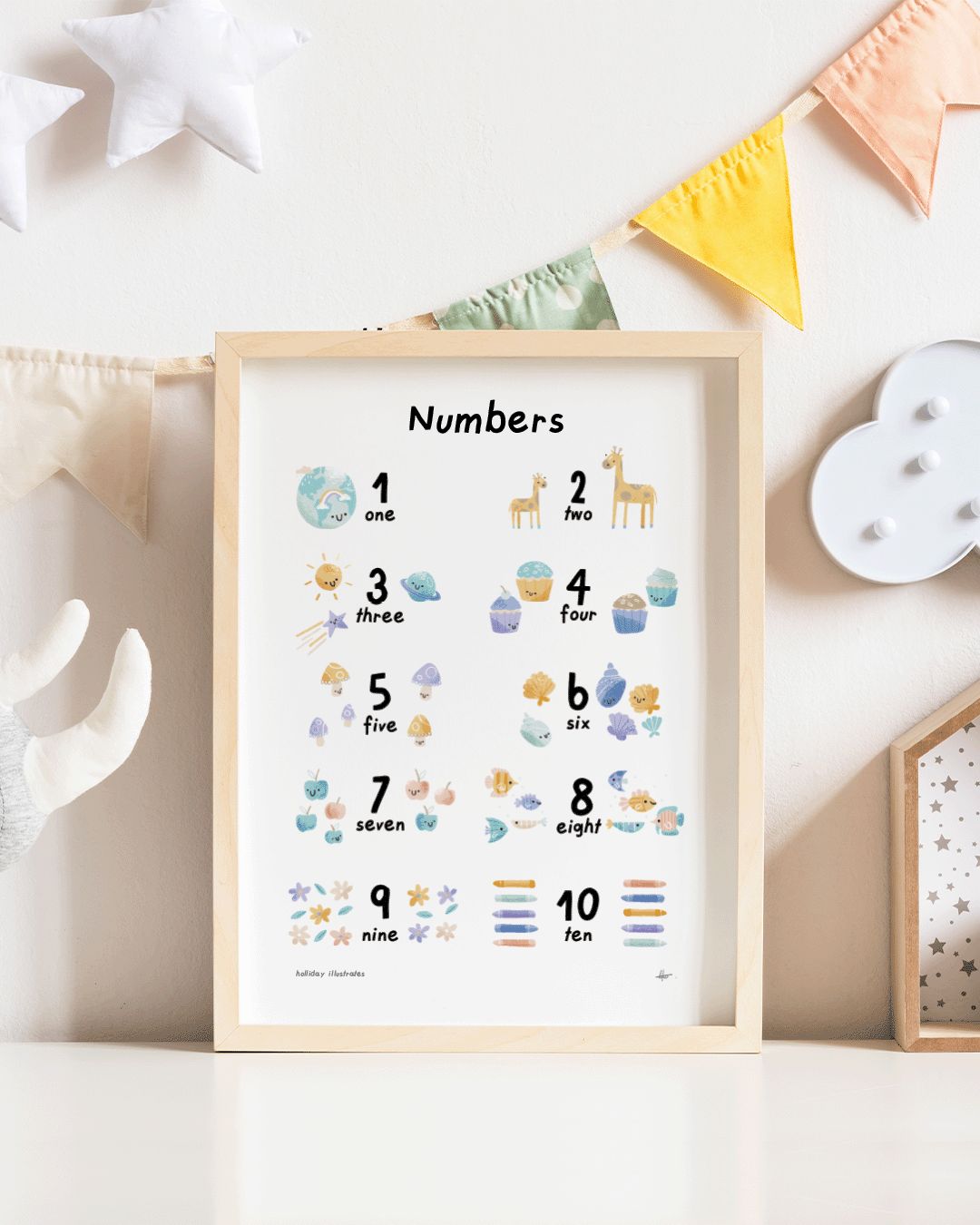Holliday Illustrates numbers poster A3 (Engels)