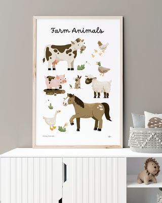 Holliday Illustrates boerderijdieren poster A4