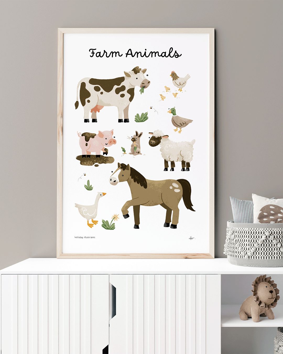 Holliday Illustrates farm animals poster A4 (Engels)