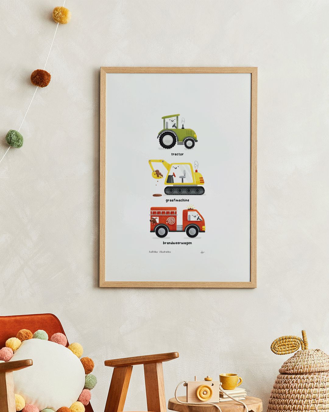 Holliday Illustrates voertuigen poster A4