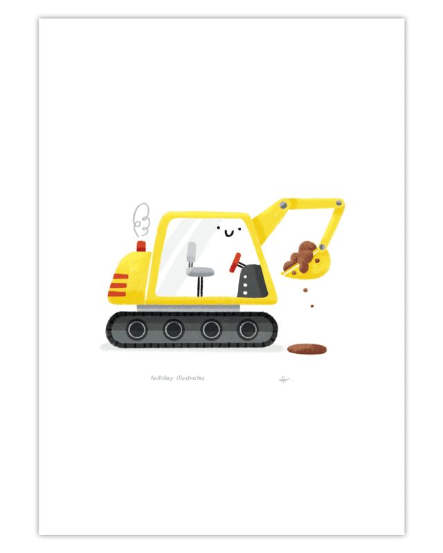 Holliday Illustrates graafmachine poster A4