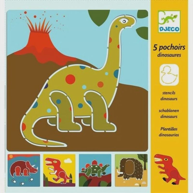Djeco tekensjablonen dinosaurussen 5 stuks