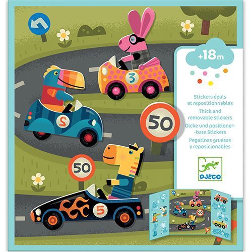 Djeco herbruikbare stickers auto
