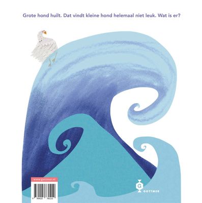 achterkant van het boek met een blauwe golf erop