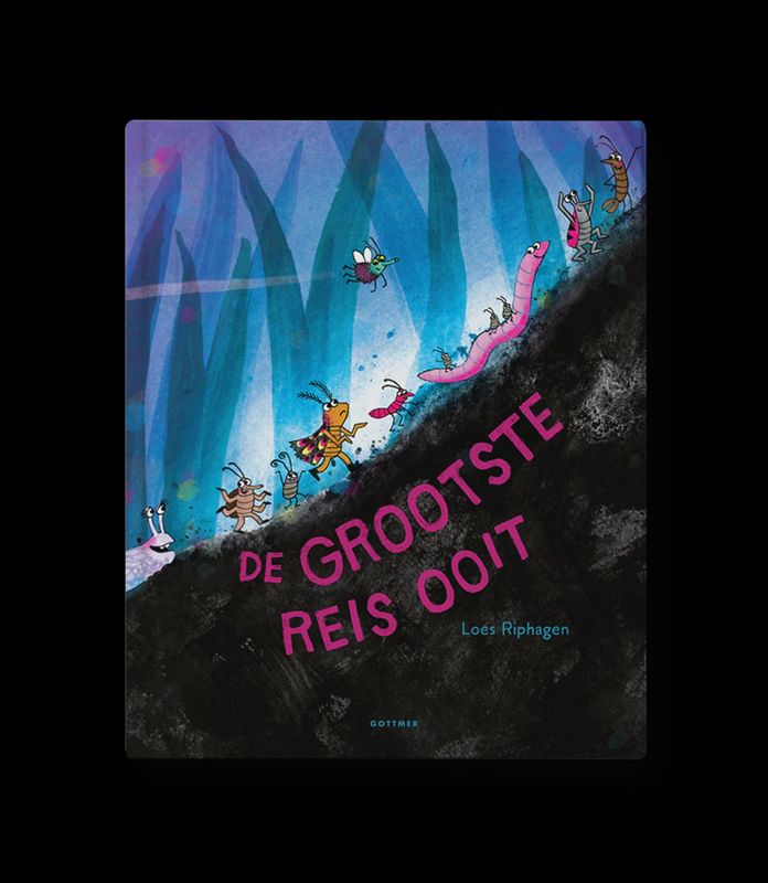 Kaft van de boek met diverse diertjes die een berg lijken te beklimmen