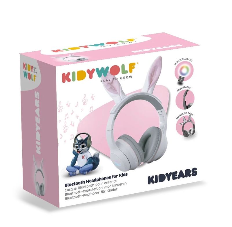de mooie verpakking van Kidywolf met een afbeelding erop van de koptelefoon