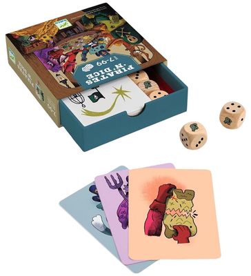 Djeco Dobbelspel Pirates ’n’ Dice bordspel de speelkaarten en dobbelstenen