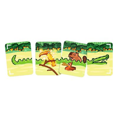 Djeco Safari Croco kaartspel bordspel afbeelding van een set "fotos" / kaarten met een krokodil en wat andere dieren