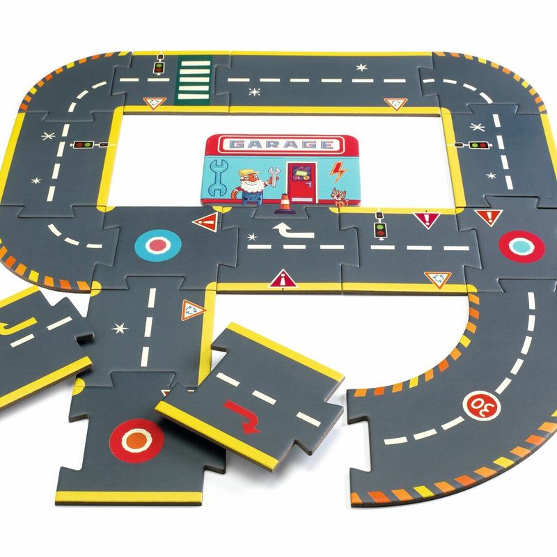 Djeco Puzzel Circuit 26 stukjes puzzel voor de crazy motors
