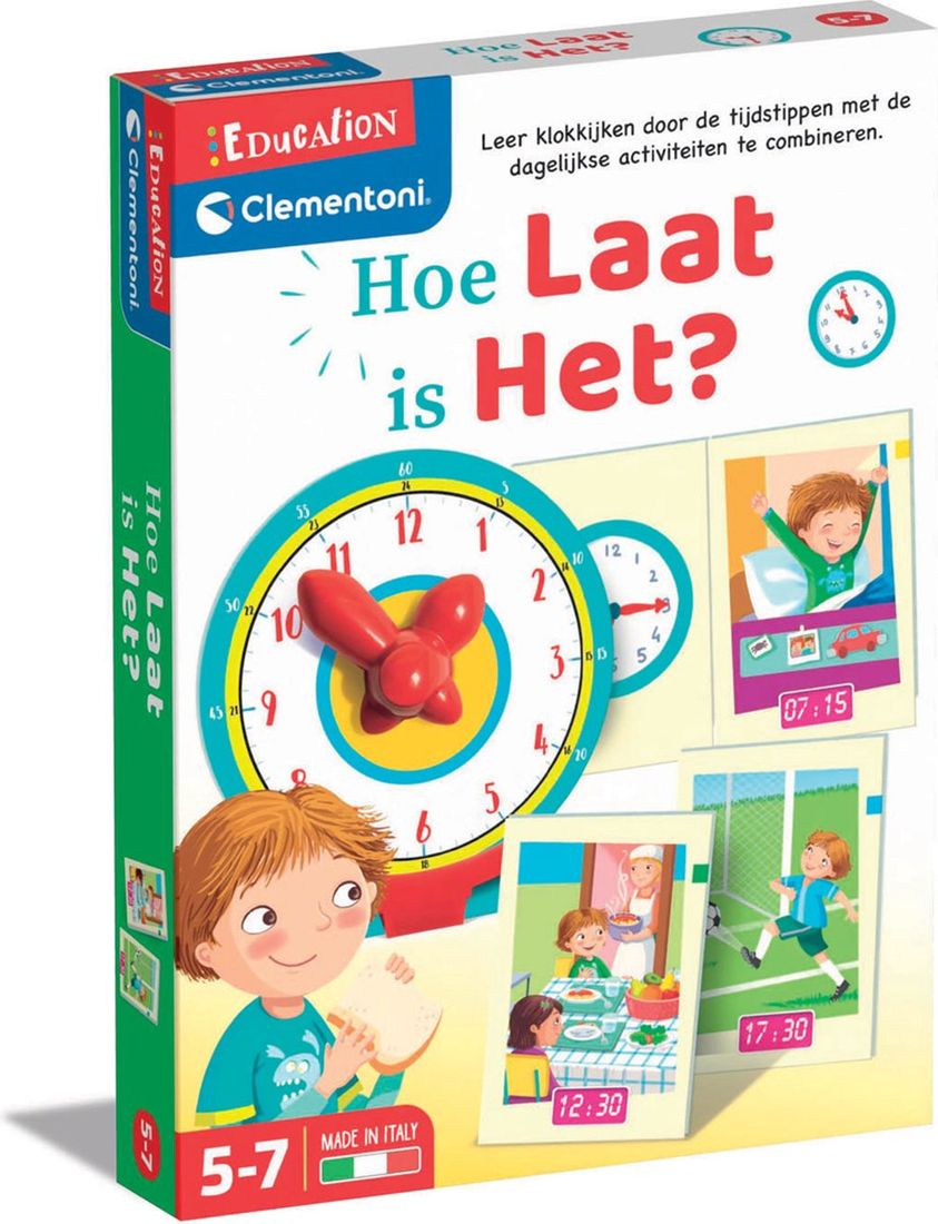 Clementoni Hoe Laat is Het? bordspel