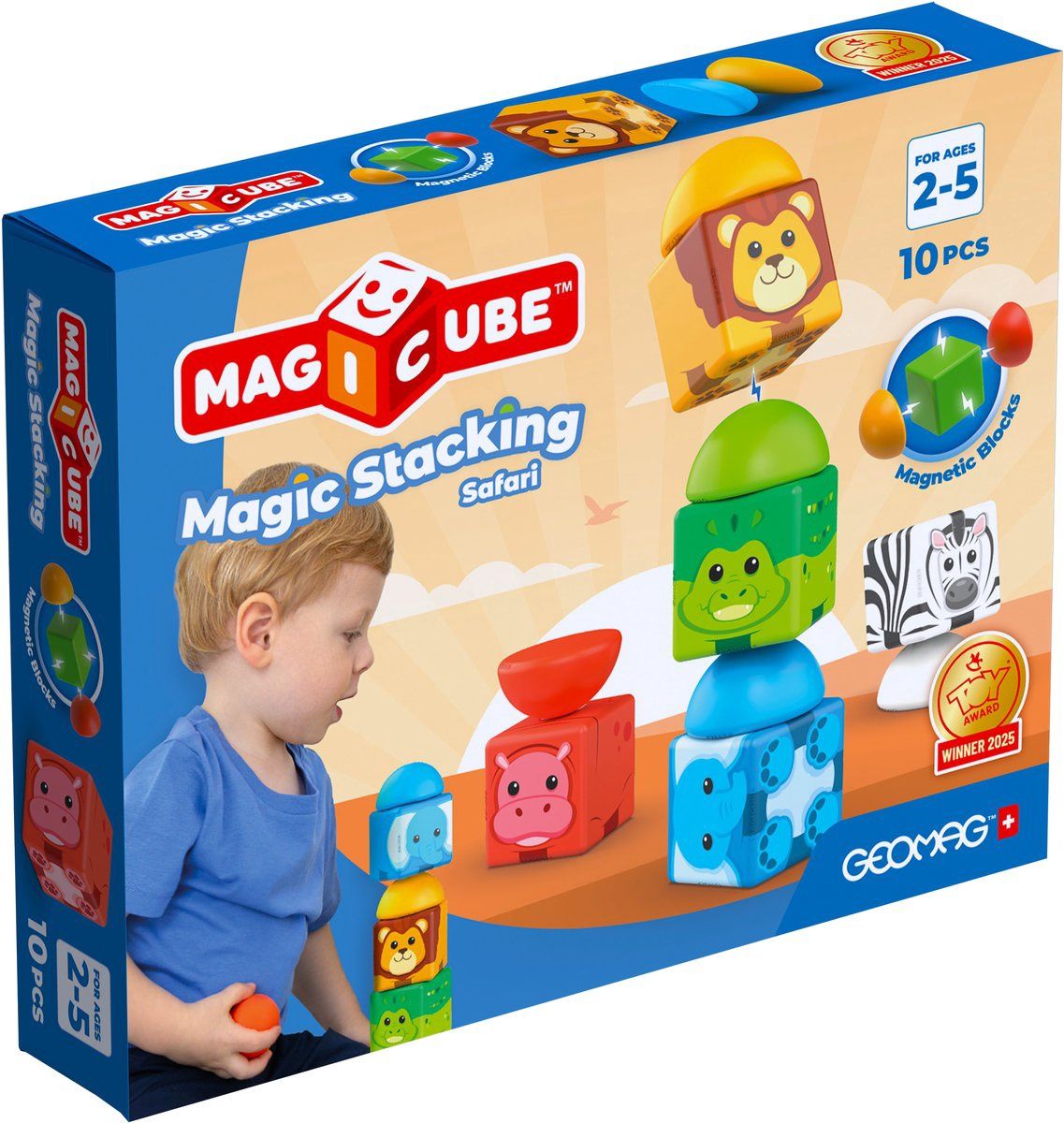 Geomag Magicube Stacking Safari 10-delig magnetisch speelgoed in de verpakking