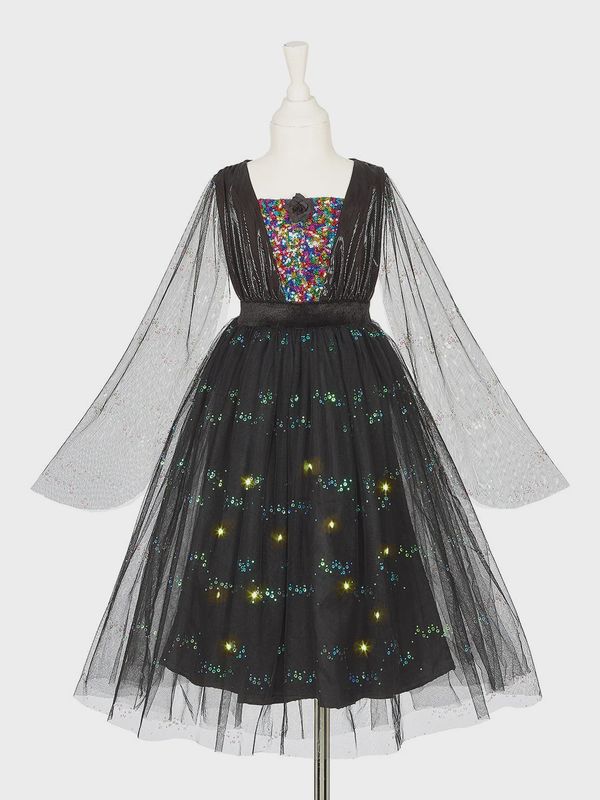 Souza Jurk Agatha verkleden voor 5-7 jaar (65 cm). Een betoverende heksenjurk met sprankelende details 