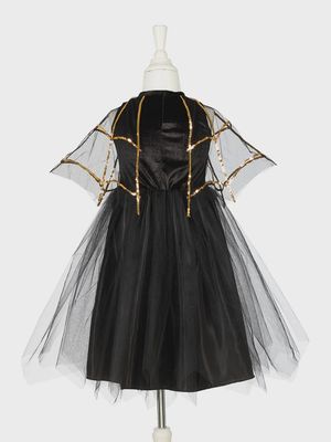 Souza Evilian jurk verkleden 5-7 jaar (110-122 cm) met tule details en glitteraccenten. achterkant jurk