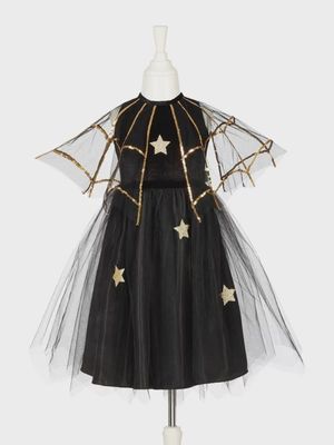 Souza Evilian jurk verkleden 5-7 jaar (110-122 cm) met tule details en glitteraccenten. Een betoverende verkleedjurk