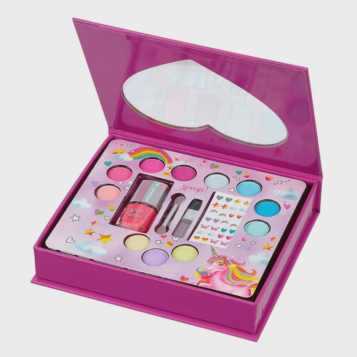 Souza! Giftbox Hart verkleden met inhoud stickers, nagellak, make-up.