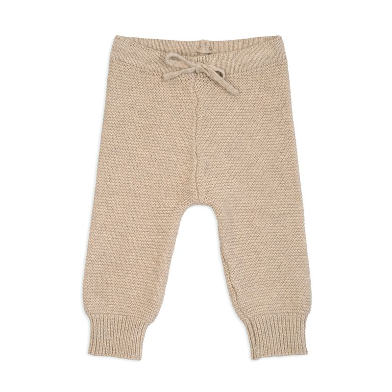 Lodger Gebreid Babybroekje Beige Newborn voorkant