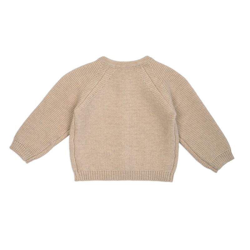 Lodger Babyvestje Merino Wol Beige newborn achterkant.