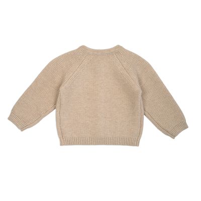 Lodger Babyvestje Merino Wol Beige newborn achterkant.