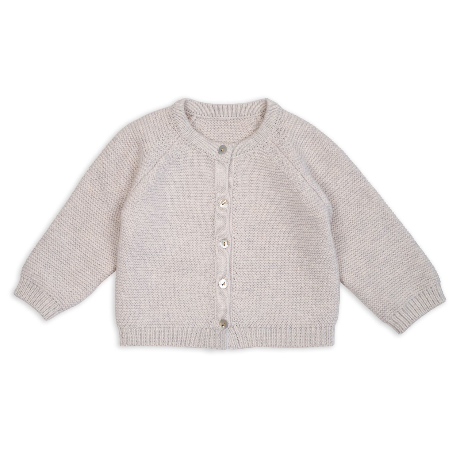 Lodger Babyvestje Merino Wol Birch newborn voorkant.
