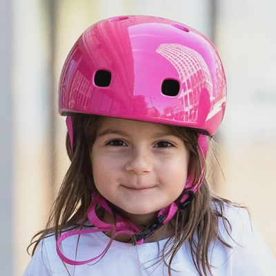 Micro kinderhelm Deluxe framboos roze 3+