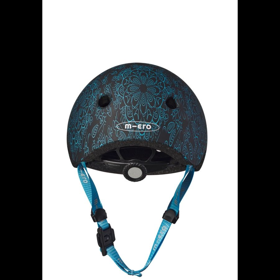Micro PC helm Deluxe - kinderhelm - wasbare fleece voering - goede luchtcirculatie - Mandala groen/blauw, Maat: Medium (52-56 cm)