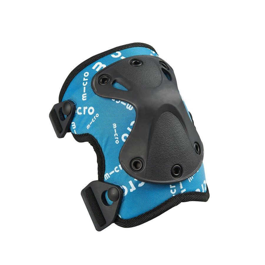 Micro Step knie- en elleboogbeschermers – blauwe beschermset met kliksluiting, Maat: Medium (52-56 cm)