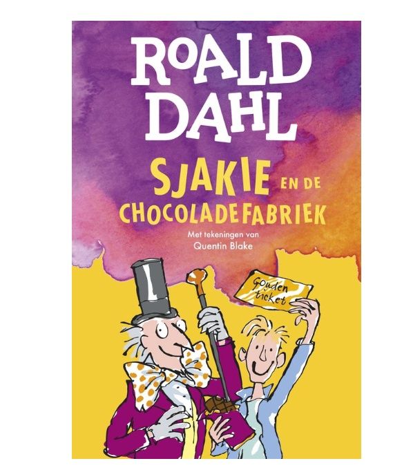Roald Dahl – Sjakie en de Chocoladefabriek Hardcover jongen heeft een gouden ticket vast 