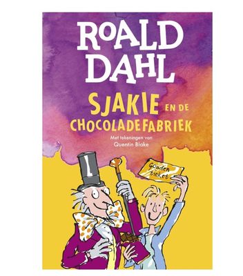 Roald Dahl – Sjakie en de Chocoladefabriek Hardcover jongen heeft een gouden ticket vast 