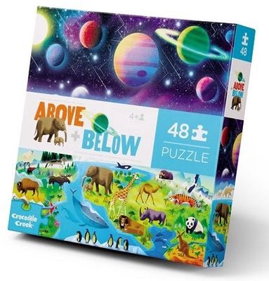 Crocodile Creek vloerpuzzel Above + Below Earth &amp; Space – 48 stukjes