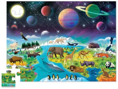 Crocodile Creek kinder vloerpuzzel Earth &amp; Space 48 stukjes 4+