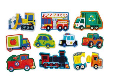 Crocodile Creek kinder puzzel Voertuigen 10x2 stukjes 2+