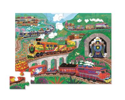 Crocodile Creek vloerpuzzel All Aboard trein 36 stukjes 3+