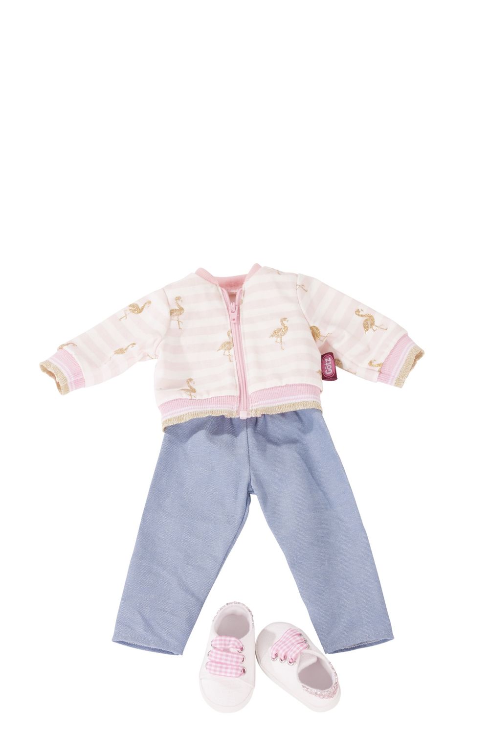 Götz poppenkleding – combi Golden Flamingo – Boutique
