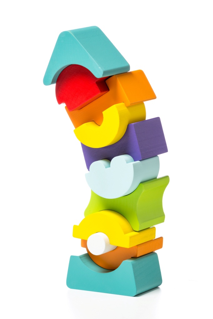 Cubika houten stapeltoren flexibel 11 blokken 1+