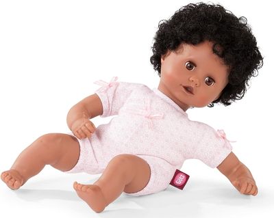 Götz babypop om aan te kleden – Muffin – krullend zwart haar

